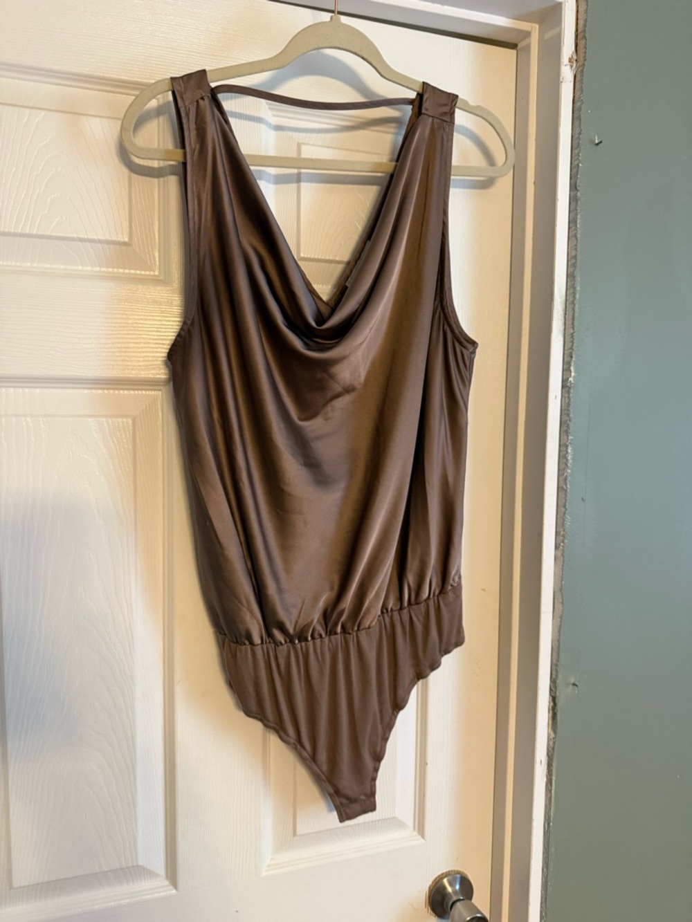 She + Sky Brown Draped Neck Kids One-Piece Bodysuit